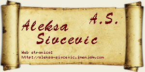 Aleksa Sivčević vizit kartica
